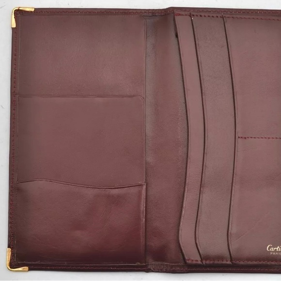 Authentic Cartier Must de Cartier Long Wallet Leather Bordeaux Red Box 1858K - Picture 7 of 16